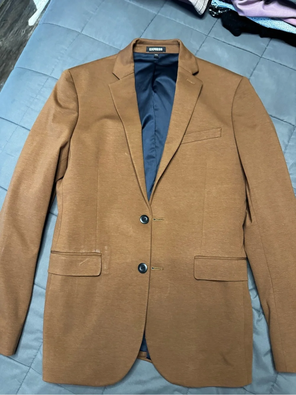 Express Men's Camel Brown Two-Button Sport Coat